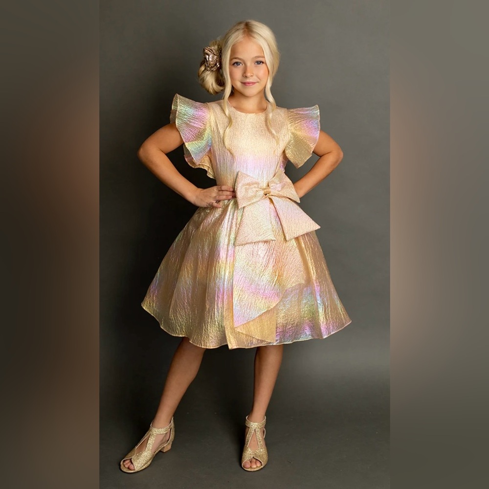 Joyfolie Camryn Dress – Brushed Gold • Size 7 • NWT